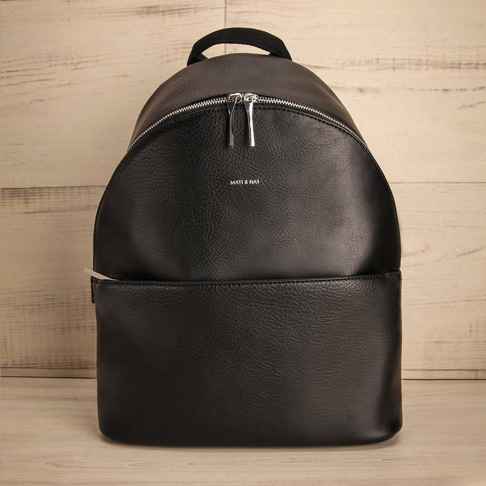 Matt & Nat Black Vegan Leather Backpack